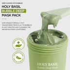 Korean Carbonic Acid Holy Basil Bubble Facial Mask Exfoliating Deep Cleansing Remove Blackhead Shrink Pore Oil Control Skin Care